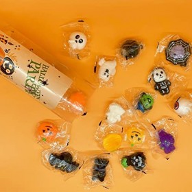 Fidget Toy Lot de 24 jouets Squeeze Toys,Kawaii jouets, Halloween Soft Squeeze Stress Relief Toys,Remplissage de sacs pour fê