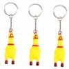 TOYANDONA Lot de 3 jouets pour animaux de compagnie Bracelet Porte-clés Réveil pour poulet qui couine Porte-clés pour femmes 