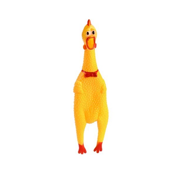 Toyvian Jouet amusant en forme de poulet criant - 34 x 7,5 cm - En caoutchouc - Cadeau amusant - Pour adultes et enfants