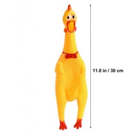 Toyvian Jouet amusant en forme de poulet criant - 34 x 7,5 cm - En caoutchouc - Cadeau amusant - Pour adultes et enfants