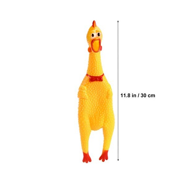 Toyvian Jouet amusant en forme de poulet criant - 34 x 7,5 cm - En caoutchouc - Cadeau amusant - Pour adultes et enfants