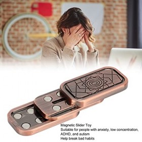 Luqeeg Fidget Slider Toy, Magnetic Metal Fidget Slider EDC Adult Fidget Toys, ADHD Autisme Sensory Toys, Anxiété Stress Relie
