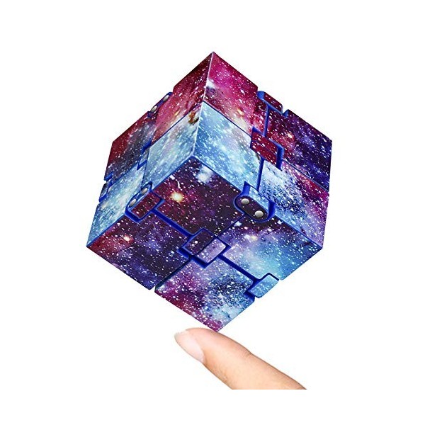 KEEYMENT Infinity Cube Fidget Toy pour enfants et adultes - Jouet anti-stress - Mini galaxie - Jouet pour soulager lanxiété 