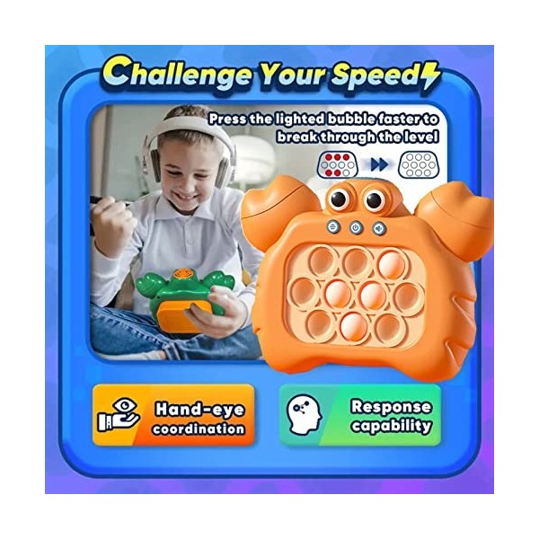 Console de Jeu Quick Push Bubbles,Jeu Pop Puzzle de Light Bouton,Décompression Breakthrough Puzzle Game Machine,Toys sensorie