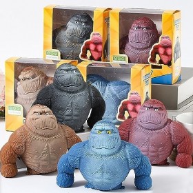 Squishy Monkey 4PCS Figurine De Gorille Anti Stress Squishy Monkey Objet Anti Stress Gorille Statue Anti Stress Jouet Figurin