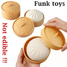 ZoneYan Squeeze Balle Anti-Stress, Stress Relief Ball, 2 Pcs Bun Squishy, Boule Sensorielle, Ball Soulagement Stress, Jouet D