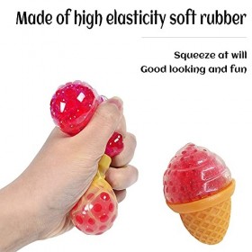 ZoneYan 6 Pcs Jouet Anti-Stress Crème Glacée, Anti-Stress Squeeze Toy, Stress Relief Ball Toy, Squishy Sensory Toy, Squeeze C