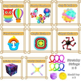 Chennyfun Ensemble de Jouets Fidget, Anti-Stress avec boîte à Jouets Magic Burger Cube, Jouets sensoriels pour lAutisme TDAH