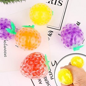 ZoneYan 6 Pièces Squishy Fruit, Balle Anti-Stress, Fidget Toys Balle Anti Stress, Balle Anti-Stress Squishy, Fruit Stress Bal