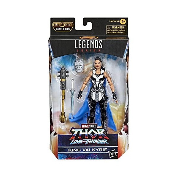 Marvel Hasbro Legends Thor: Love and Thunder, Figurine de Collection King Valkyrie de 15 cm, 1 Accessoire, 2 pièces Build-a-F