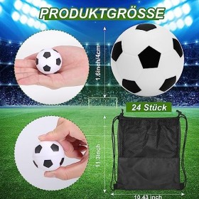 Erinnmy Lot de 24 mini balles de sport, anti-stress, balles anti-stress, mini balles de sport, balles de football, balles ant