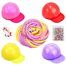 Lot de 4 Kits de Boue au Beurre, Boue de Coton Moelleux, Boue de 4 Couleurs en Forme de Bonnet, Extensible et Non Collant, Su