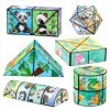 Cube Magique Infini Kit, 6 Pièces 3D Magic Puzzle Cubes, Dinosaure Panda Cube Transformant Jouet Anti-Stress Sensoriel Cadeau
