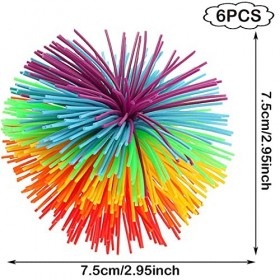 6 Pièces Fidget Sensoriel Boules, Balle en Silicone Colorée Boules, Balle en Silicone Multicolore, Stress Rebondissantes Ball