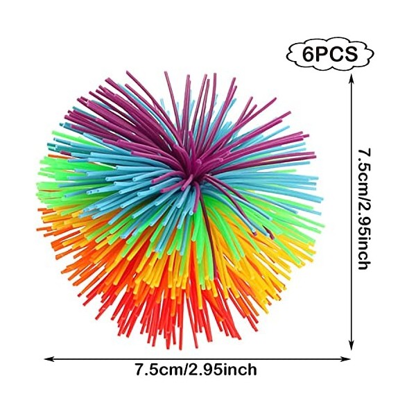 6 Pièces Fidget Sensoriel Boules, Balle en Silicone Colorée Boules, Balle en Silicone Multicolore, Stress Rebondissantes Ball
