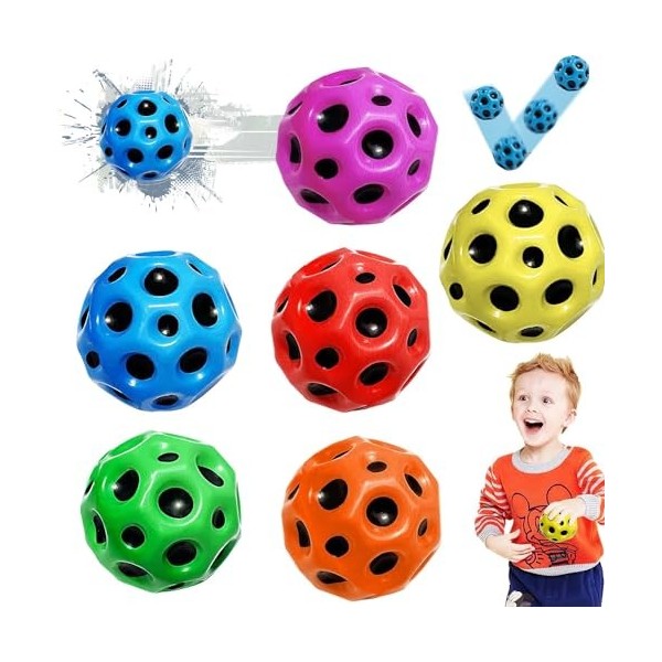 Lot de 4 balles de rebond en caoutchouc Astro Jump, Space Ball, jouets de rebond, mini balle de rebond, balle de rebond, ball