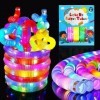 12 Pièces Pop Tubes Lumineux, Mini Tubes de Pop, Fidget Jouets Sensoriels de Tuyau Extensible Multicolore pour Enfant, Cadeau