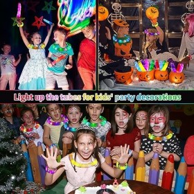 12 Pièces Pop Tubes Lumineux, Mini Tubes de Pop, Fidget Jouets Sensoriels de Tuyau Extensible Multicolore pour Enfant, Cadeau