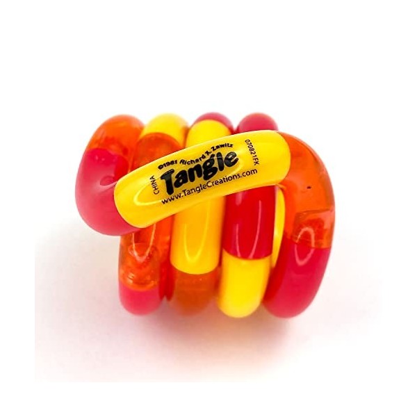 TANGLE Jr Classic cerise – Véritable jouet sensoriel – Twisty Fidget Toy Tangle Fidgets pour enfants et adultes – Jouet pou