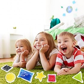 visen Lot de 4 poufs sensoriels avec perles deau de qualité supérieure, jouet de carnaval avec différentes formes pour soula
