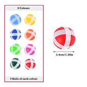 OHYER 24 Pièces Balles Collantes Jeux Extérieurs Balle à Scratch Balles Collantes de Jeu Cible Accessoires de Jeu de Fléchett