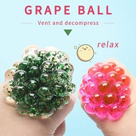 ZoneYan 5 Pièces Balle Anti-Stress, Balle Anti-Stress Enfant Filet, Balle de Décompression, Balle de Slime, Squeeze Ball, Squ