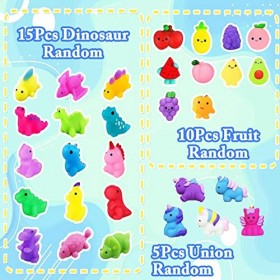 Lot de 60 jouets anti-stress Kawaii avec différents motifs danimaux, Mochi Squishy, Fidget Toys, cadeau danniversaire denf