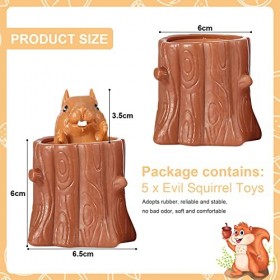 Lot de 5 balles Anti-Stress,Balle vomissante,Jouets Fidget,Balle Anti-Stress vomissement,Jouet à Presser écureuil, écureuil A