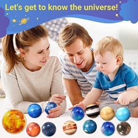 Lot de 13 balles anti-stress pour système solaire - Jouet pour enfants