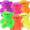 TE-Trend Lot de 6 balles à LED en forme dours en peluche - 9 cm - Multicolore