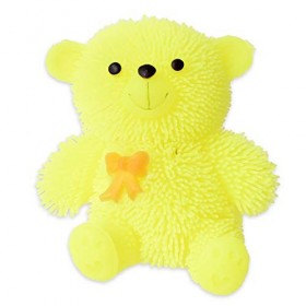 TE-Trend Lot de 6 balles à LED en forme dours en peluche - 9 cm - Multicolore