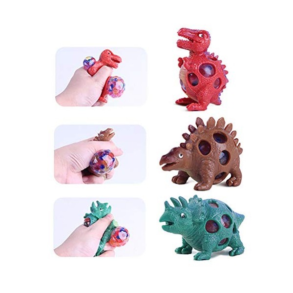 spier Squeezy Dinosaur Toys Lot de 3 balles anti-stress pour enfants et adultes