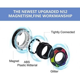 Amyang Lot de 9 jouets sensoriels – Anneaux magnétiques anti-stress pour homme, femme, adolescent, enfant, garçon, fille, anx