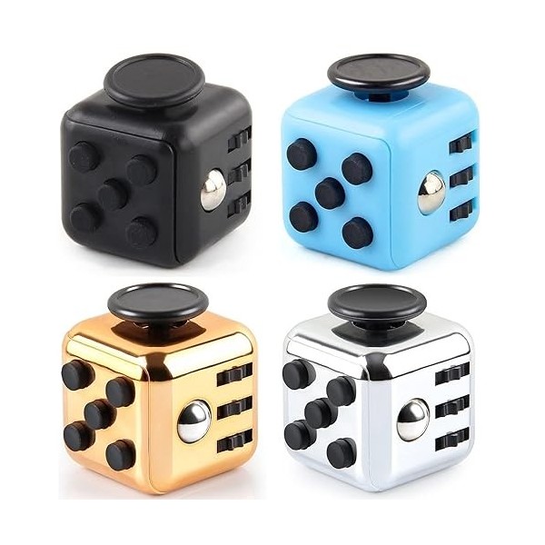 4 Pièces Cube Toy, Jouet à Doigt pour Le Bureau, Fidget Cube Anti S