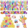 FORMIZON 40 Pièces Anti-Stress Fidget Toy Set, Pop Bracelets it, Rainbow Spiral Bobine, pour Enfants Adultes Petits Cadeaux A