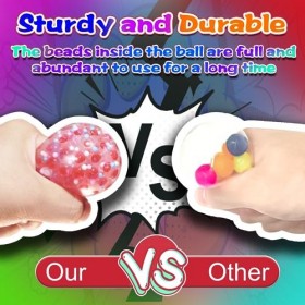 ALMAH Balles anti-stress pour adultes et enfants lot de 4 , balles spongieuses avec perle deau, balle à presser pour se dét