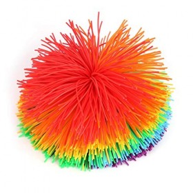 Akozon Singe Stringy Balls, Construction en Silicone Soulagement du Stress Arc-en-Ciel Coloré Jouet Sensoriel Grande Boule Fo