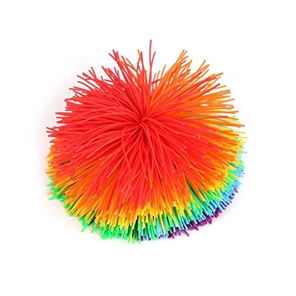Akozon Singe Stringy Balls, Construction en Silicone Soulagement du Stress Arc-en-Ciel Coloré Jouet Sensoriel Grande Boule Fo