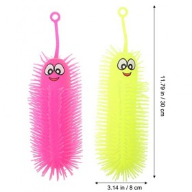 STOBOK Lot de 2 chenilles clignotantes extensibles - Jouets sensoriels lumineux anti-stress pour adultes et enfants - Couleur