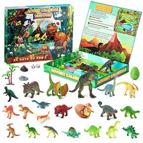 Jarkyfine 2023 Calendrier de lAvent Dinosaures pour Enfants 24 Jours Compte à Rebours Calendrier Dino Jouet Advent Calnedar 