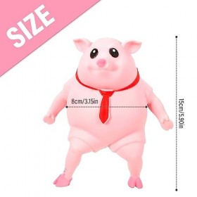 LUFEIS Squeeze Piggy Toy, Cochon Jouets À Presser Balles, Stretch Stress Pig pour Enfants et Adultes, Soulagement du Stress, 