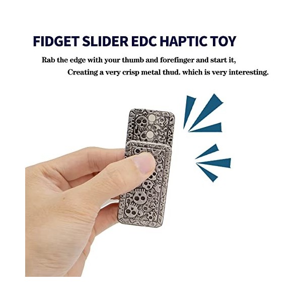 Metal Poker Fidget Slider, Metal Poker Push Card Fidget Slider Jouet Anti-Stress pour Adulte Anxiété Magnetic Haptic Coin Off