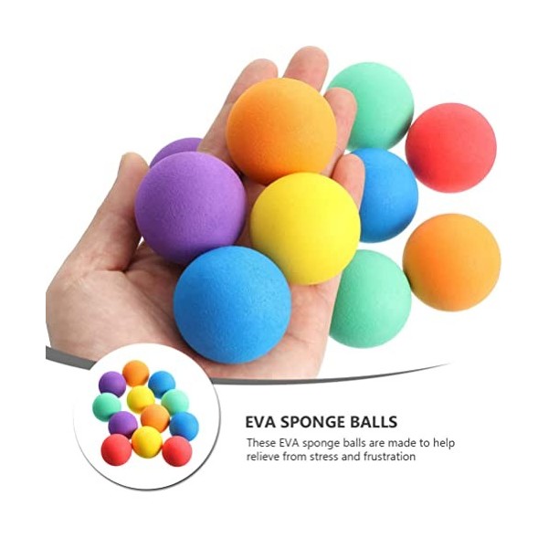 ibasenice Boules déponge pour enfants 24 pièces Eva Sponge Ball Stress Balls Balls Stress Balls Toys Mini Stress Balls pour 