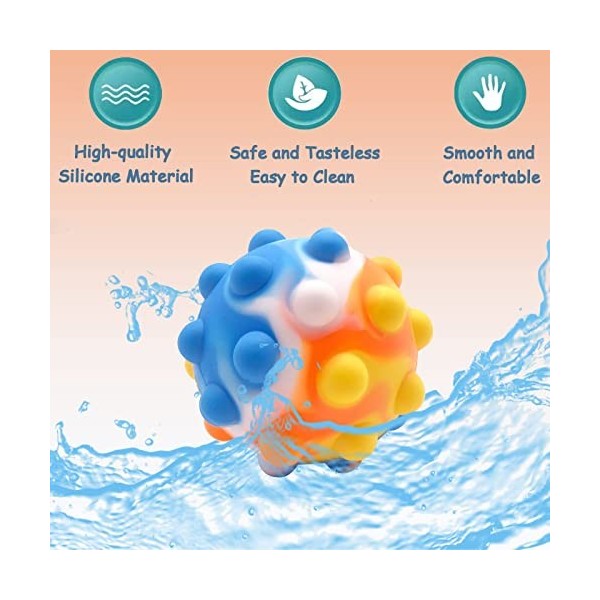 3D Squeeze Pop Ball Être Jouet de Salle de Bain Anti-Pression Popper Jouet sensoriel Balles de Stress Rose/Cyan