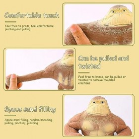 2 Pcs Gorille Extensible Jouet Élastique Gorilla Jouet Gorille Anti-Anxiété Gorille Anti-Anxiété Marron Figurine De Gorille A