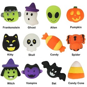 JOYIN 36 Pcs Squishy Mochi dhalloween dans des Sacs aveugles avec 12 Personnages dhalloween pour soulager Le Stress, Sac Su