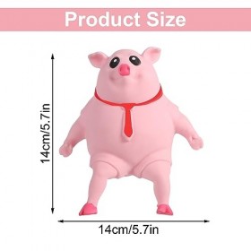 TOYMIS Jouet de Cochon Rose Anti-Stress, Mignon Jouet Spongieux de Cochon Jouet à Presser de Cochon Doux Jouet Extensible Ant