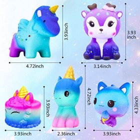 Jouets Squishies, Jouets Squishy à Rising Lent Galaxy Jumbo Squishies Parfumé Soulagement du Stress Squeeze Pack Comprend Den