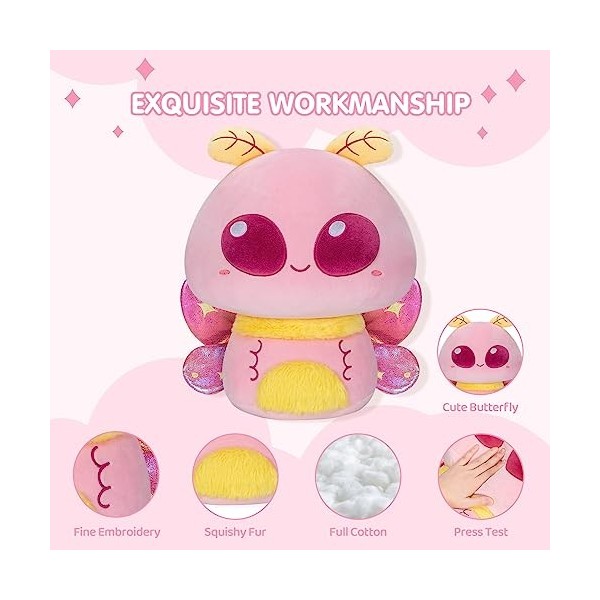 Mewaii 20CM Peluche Douce Feuille dErable Moth Mushroom Animal Coussin Peluche Squishy Toy Pillow