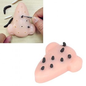 Asixxsix Pimple Popping Toy, Stress Relive Funny Nose Shape Popping Pimples Blackhead Remover Toys avec 10pcs Blackhead Parti